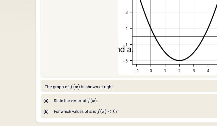A multi-part question with its diagram after import